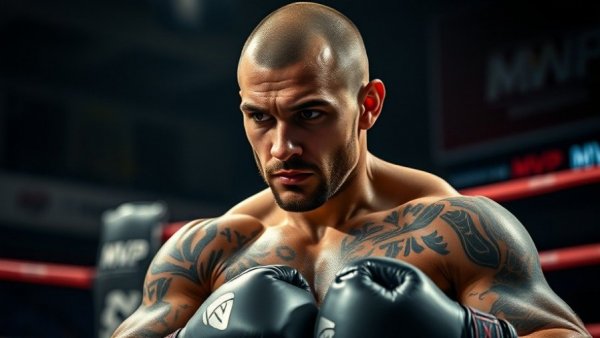 MVP Showcase 2 Miami tattooed boxer in ring, intense scene.