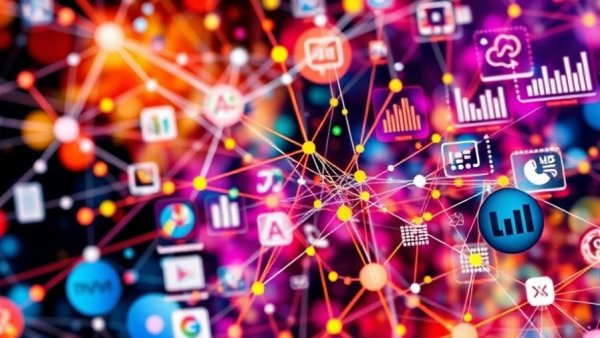 Colorful network illustrating website templates for small businesses.