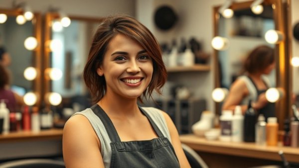 Hair stylist in a salon providing mental health support.