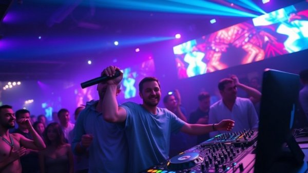 Markus Schulz DJing at E11EVEN with vibrant club lighting.