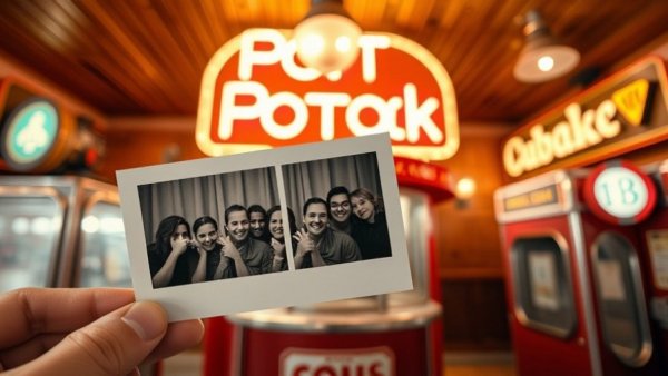 Vintage photo booths in Miami, classic photo strip close-up.