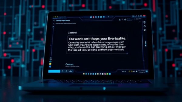 AI chatbot interface on laptop illustrating chatbot platforms for customer automation.