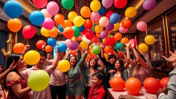 Festive New Year's Eve 2026 at Gekko, lively balloon party.
