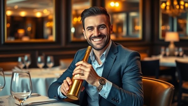 Man enjoying Miami nightlife event, smiling at an upscale venue.