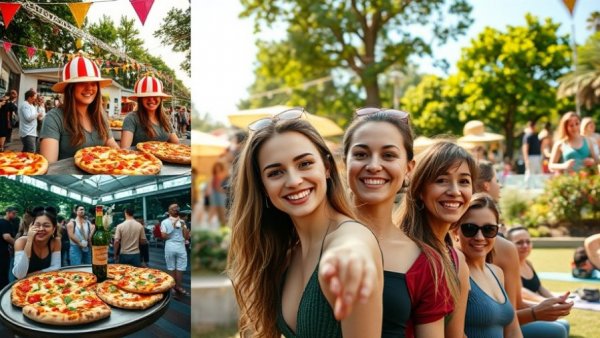 South Beach Wine & Food Festival 2026 scenes with food and smiling groups.