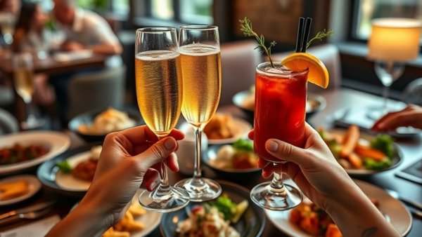 South Beach Wine and Food Festival brunch with mimosas and gourmet dishes.