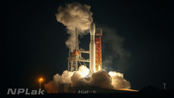 NASA's powerful rocket emitting steam at night, moon mission delay