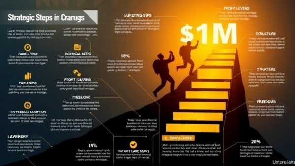 Infographic on strategic scaling to reach your first million, featuring steps and strategies.