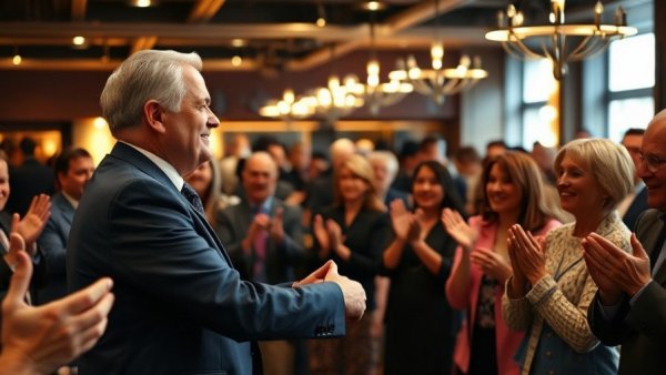 Public figure greets crowd in Venezuelan restaurant in Doral.