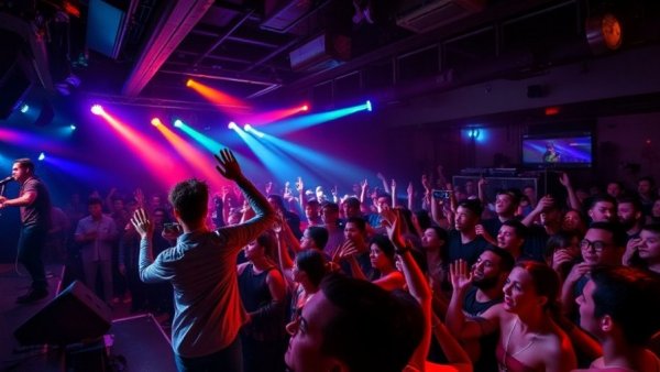 Kris R performing energetically at LIV Nightclub.