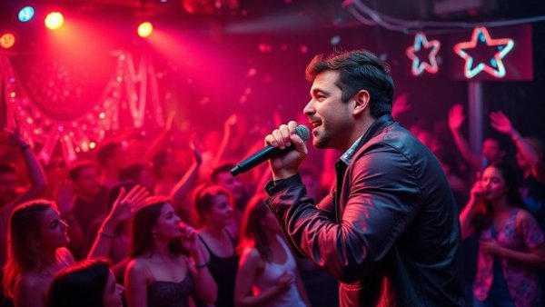 Shaggy performing live at E11EVEN with a lively crowd.