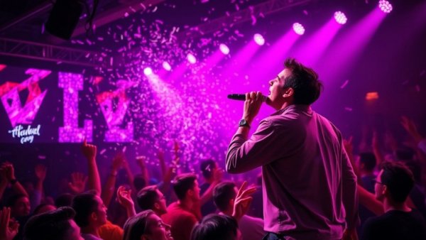 Shaggy performing energetically at E11EVEN nightclub