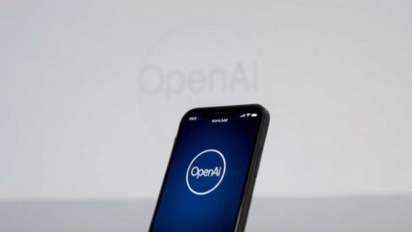 OpenAI Sora app displayed on smartphone in front of OpenAI logo, close-up.