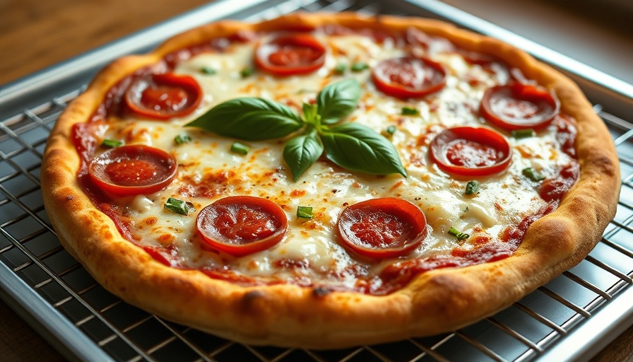 Detroit-style pizza in South Miami with pepperoni and basil.