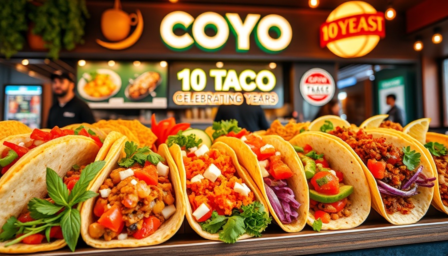 Assorted tacos at COYO Taco celebrating 10 years.