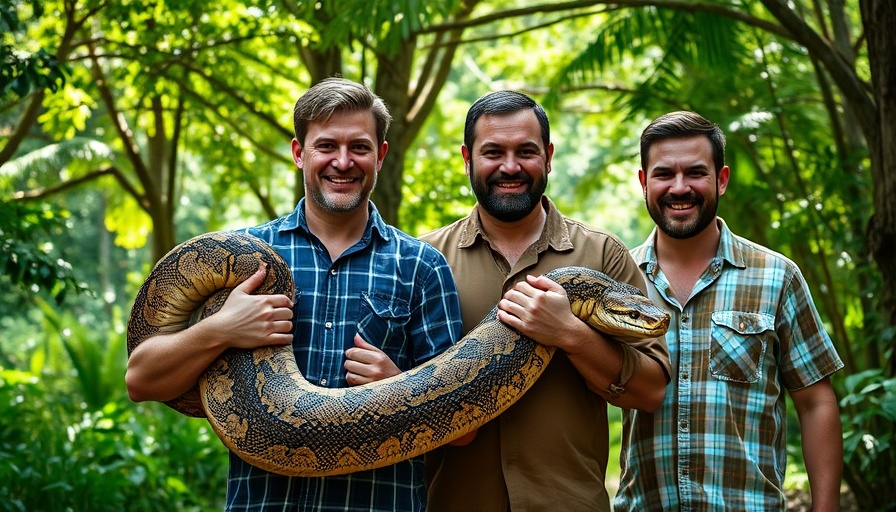 Conservationists handle Burmese Python in Florida forest