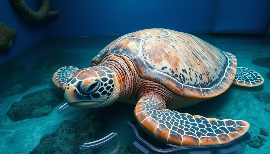 Loggerhead sea turtle recovering in a clean tank environment.