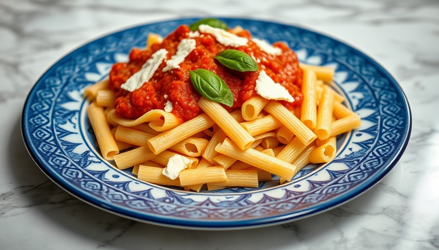 Miami Spice at Aventura Mall dish of rigatoni pasta with red sauce.