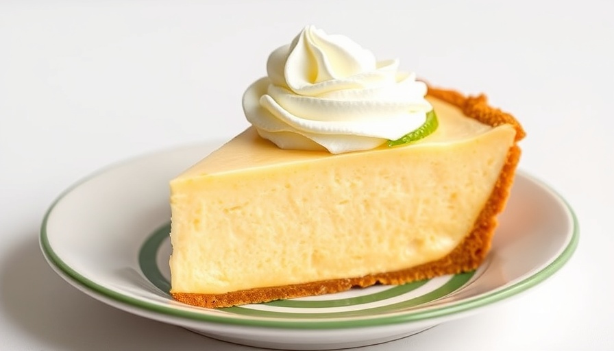 Best Key Lime Pie in Miami with whipped cream and crumbly crust.