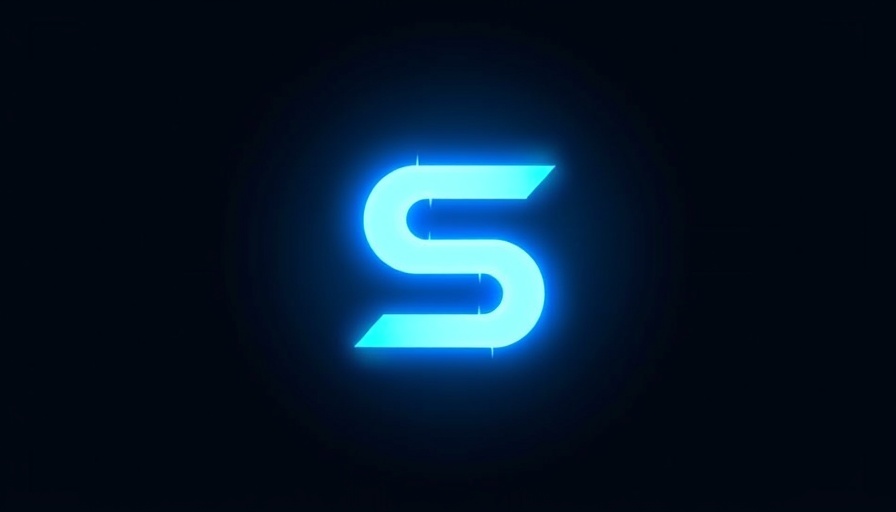 Minimalistic glowing icon resembling letter S