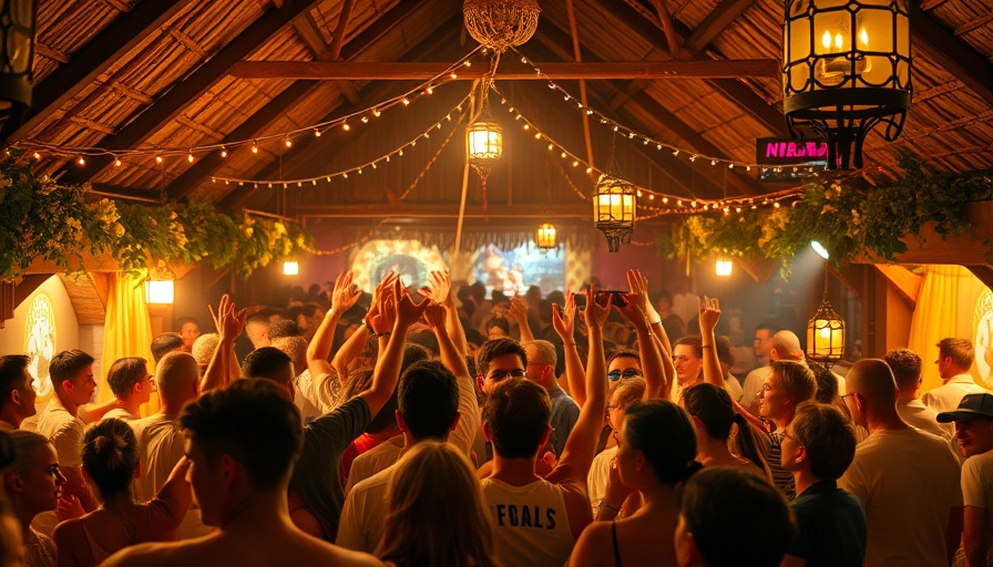 Kiki On The River Sundays vibrant party with lively crowd.