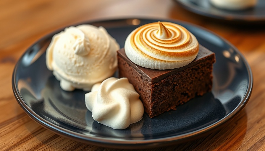 Delicious dessert from Miami Spice at KYU with a chocolate and meringue treat.