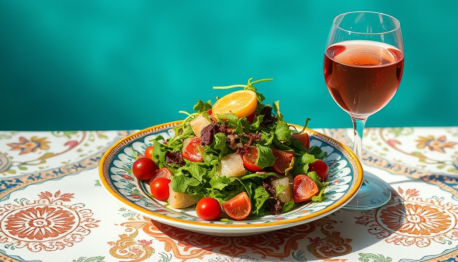 Vibrant gourmet salad in South Beach dining guide setup.