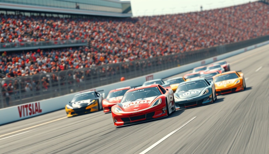 NASCAR cars racing intensely during playoffs in Cinderella moment.
