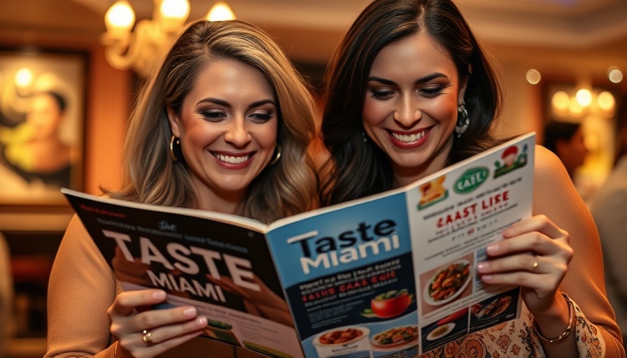 Women reading Taste Miami brochure at James Beard Foundation event.