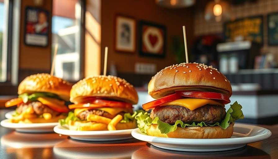 Juiciest Burgers in a Miami diner, beautifully plated and presented.