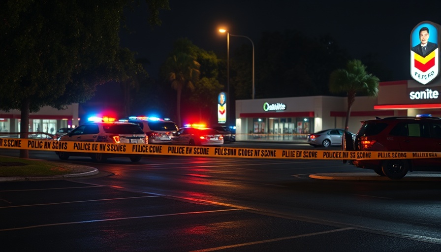 Fort Lauderdale shooting news scene with police vehicles and tape.