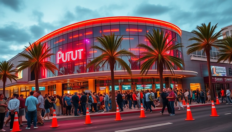 Crowd outside concert venue after Lady Gaga postpones Miami concert.