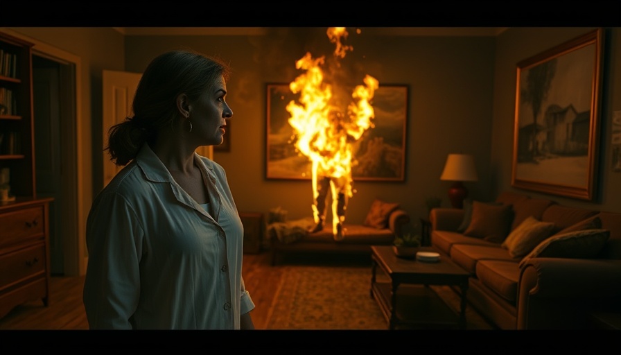 Ari Aster's unique horror film scene with dramatic fire.