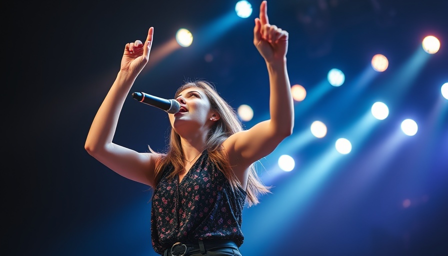 Energetic performer at Garbage Final Headline Tour concert.