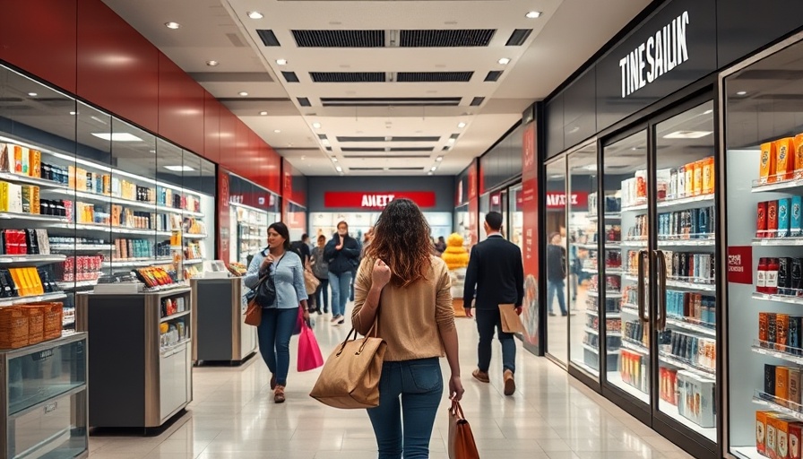 Retail store interior with shoppers impacting community.