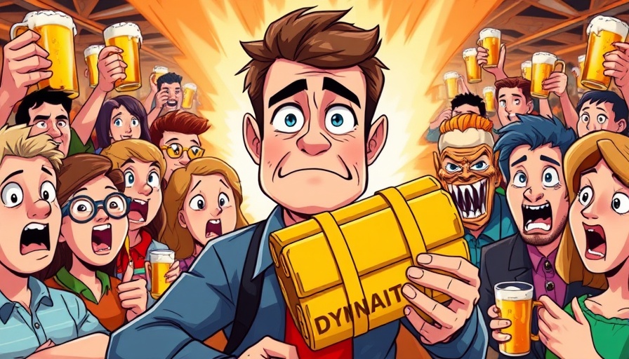 Wurst Night Comedy Coral Gables poster with comic scene.