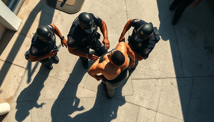 Miami Beach CVS police takedown scene with officers and suspect.