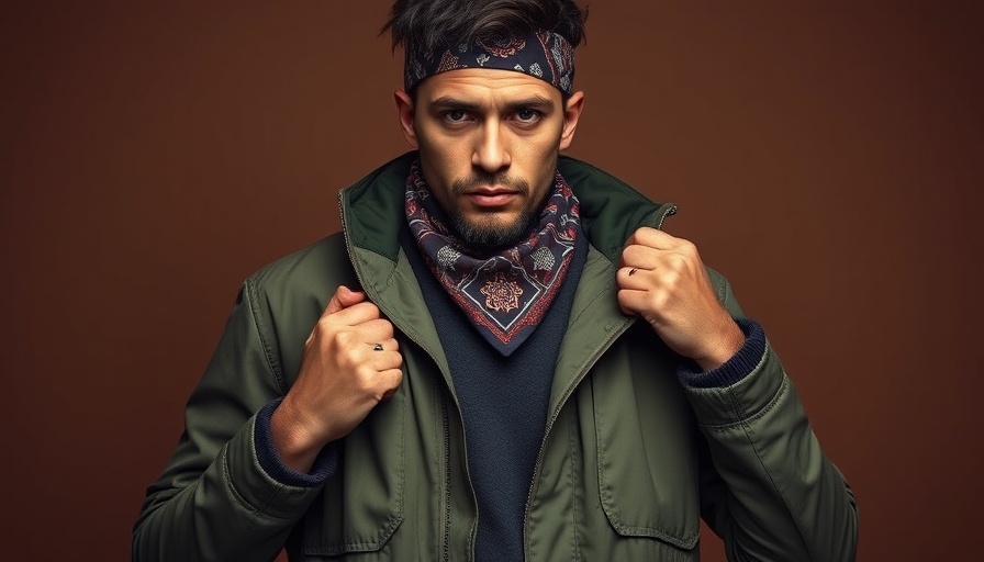 Mark Maxwell Attachments EP portrait, person adjusting green jacket.