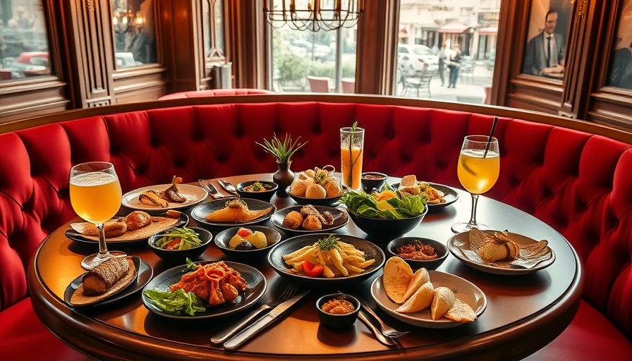 Gourmet dishes in Miami restaurant setting, rich ambiance.