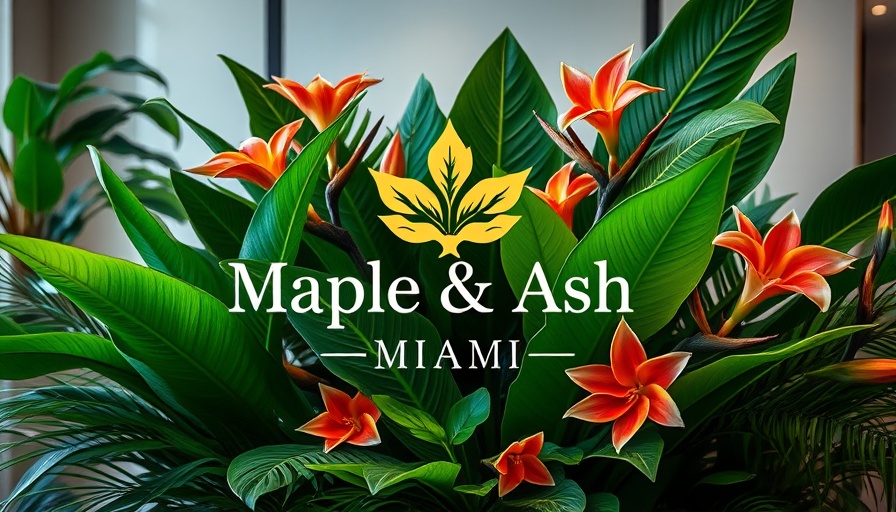 Nightcap Wednesdays at Maple & Ash: tropical decor with logo.