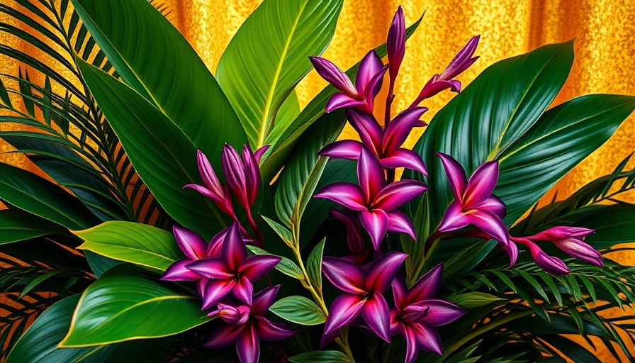 Tropical arrangement at Nightcap Wednesdays, Maple & Ash.