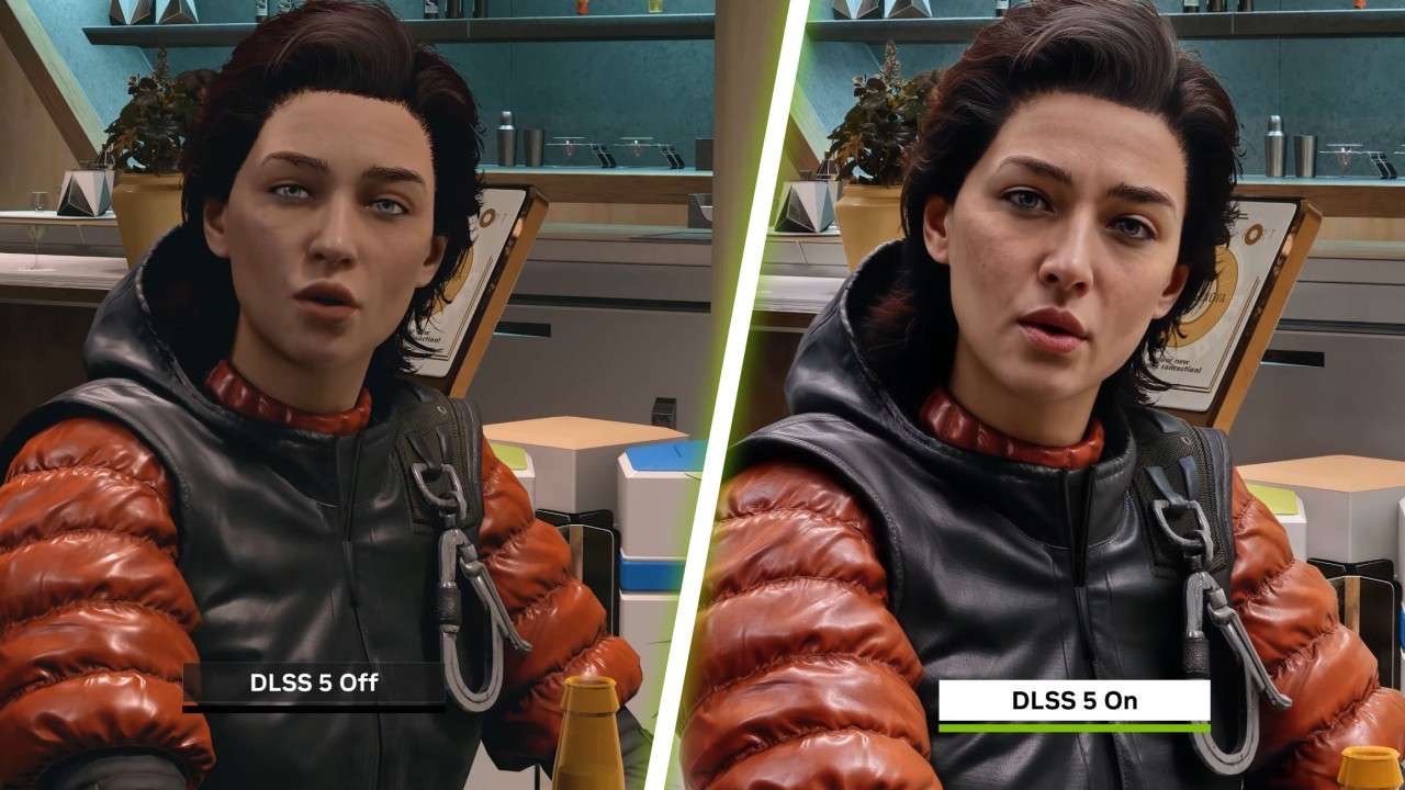 Young woman in urban setting, demonstrating DLSS 5 visual effect.