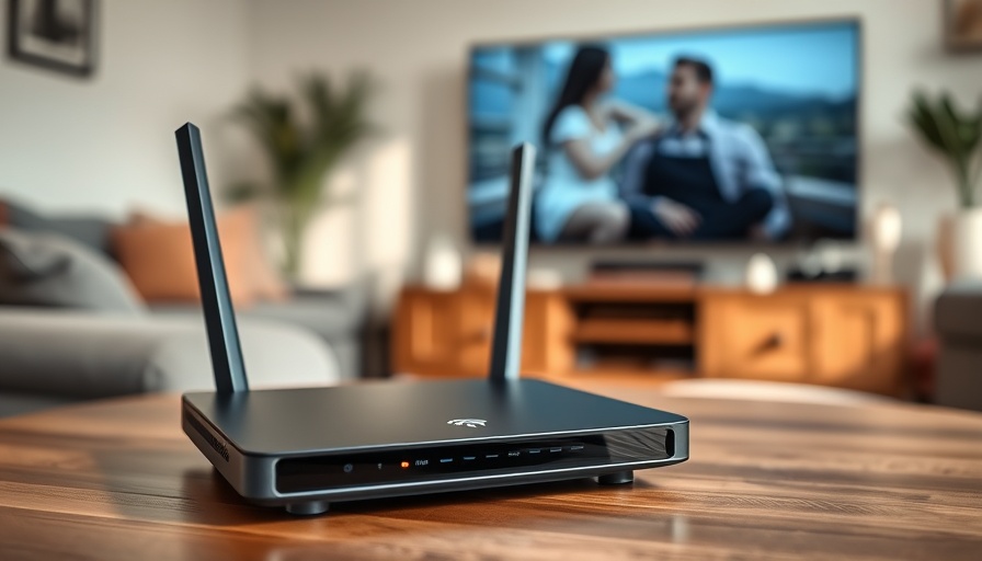 Modern Wi-Fi router setup for connecting TV to Wi-Fi.