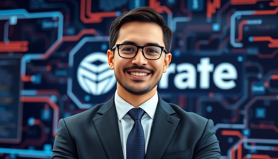 Executive discussing AI in digital banking at a fintech event.