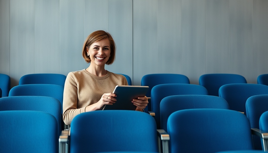 Young woman in service bureau office holding tablet, illustrating industry trends.