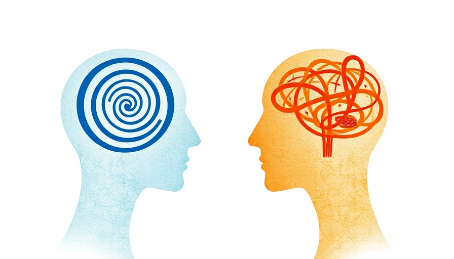 Abstract illustration of influence between two human profiles, symbolizing parental stress impact on children.