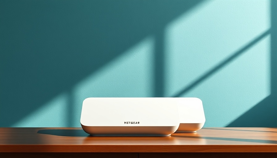 Three sleek Netgear Orbi 370 routers on a table for review.