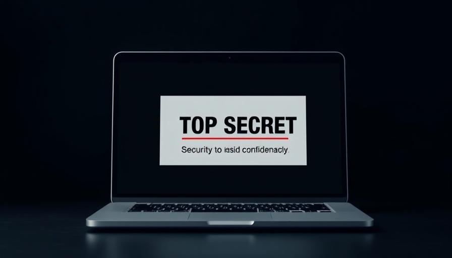 Digital laptop with top secret notice, Continuous Vetting Security Clearance concept