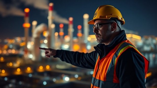 Engineer enhancing AI-driven operational efficiency at night.