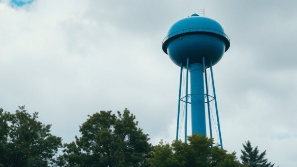 Illinois American Water tower in a natural setting, American Water Works veteran support.